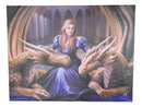 Ebros Anne Stokes Fierce Loyalty Mother Dragons Wood Framed Canvas Wall Decor