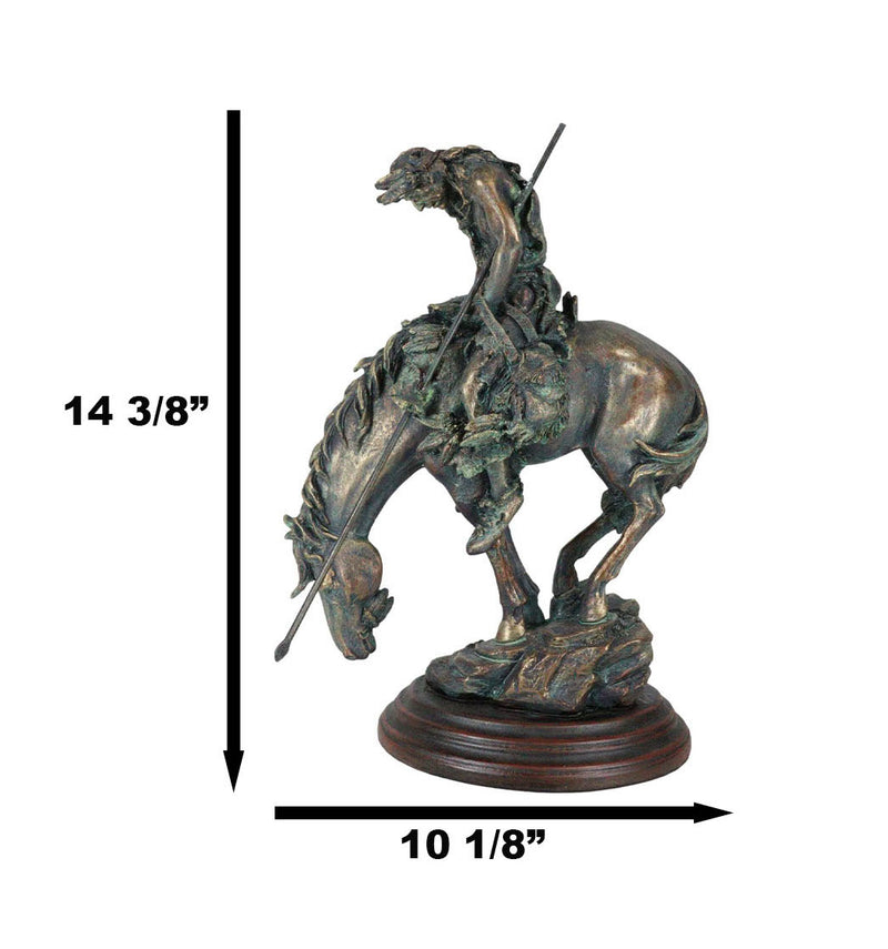 Large End of Trail Bronze Finish Native American Warrior On Horse Figurine