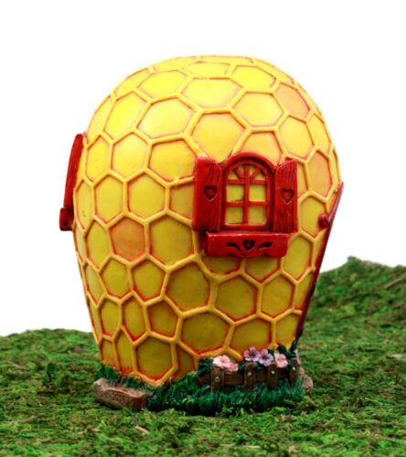 Ebros Enchanted Fairy Garden Miniature Bear Bee Hive Honeycomb Cottage House Figurine