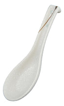 Ebros Pack Of 10 Artistic Textured Speckled White Ceramic Zen Ladle Hook Soup Spoons