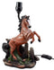 Ebros Rearing Wild Chestnut Horse Stallion Desktop Table Lamp With Shade Home Decor