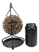 Ebros Buddhism Mandala Ohm Symbol Medallion Disk Backflow Incense Cone Holder Burner