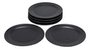 Ebros Contemporary Round 6" Diameter Matte Black Melamine Plate For Desserts Salads Appetizers Pack Of 6 Set For Kitchen Dining Asian Japanese Chinese Cuisine Restaurant Supply Dishwasher Safe