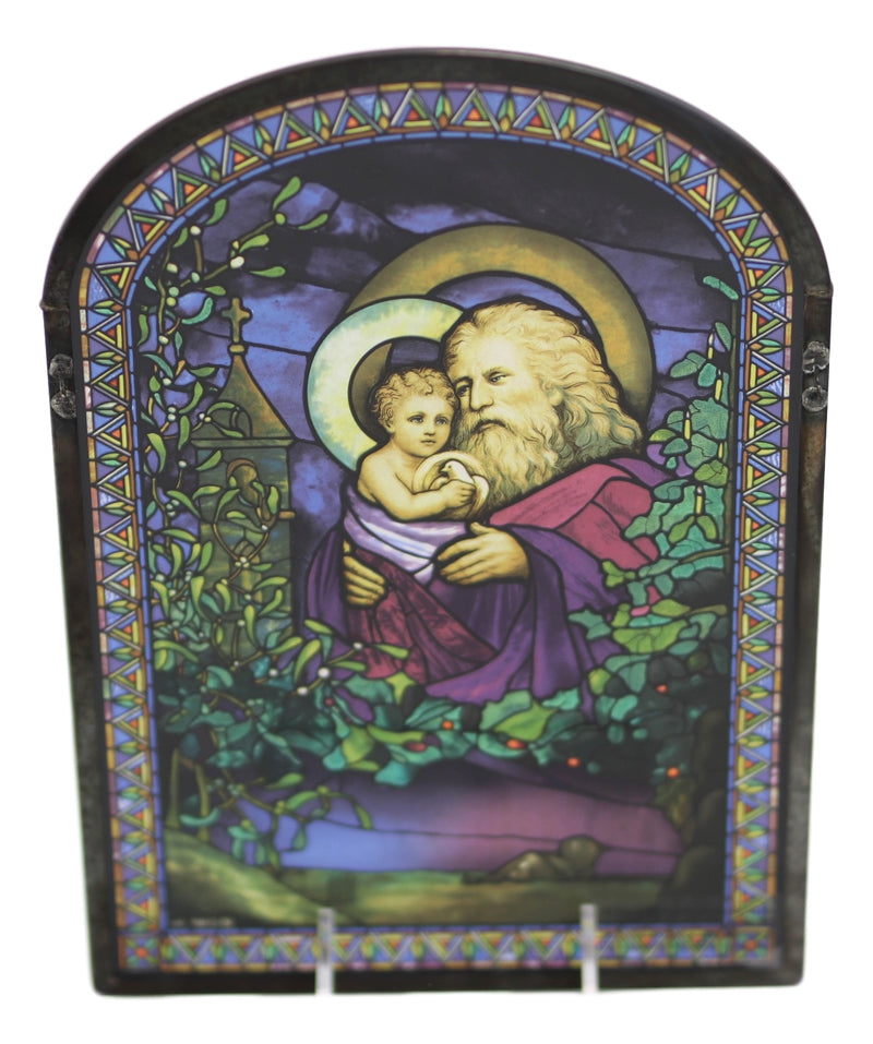 Louis Comfort Tiffany Christmas Eve Trinity Stained Glass Wall Or Desktop Plaque