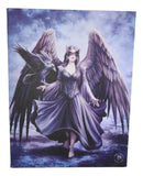 Ebros Anne Stokes Raven Crow Dark Angel Fey Wood Framed Picture Wall Decor