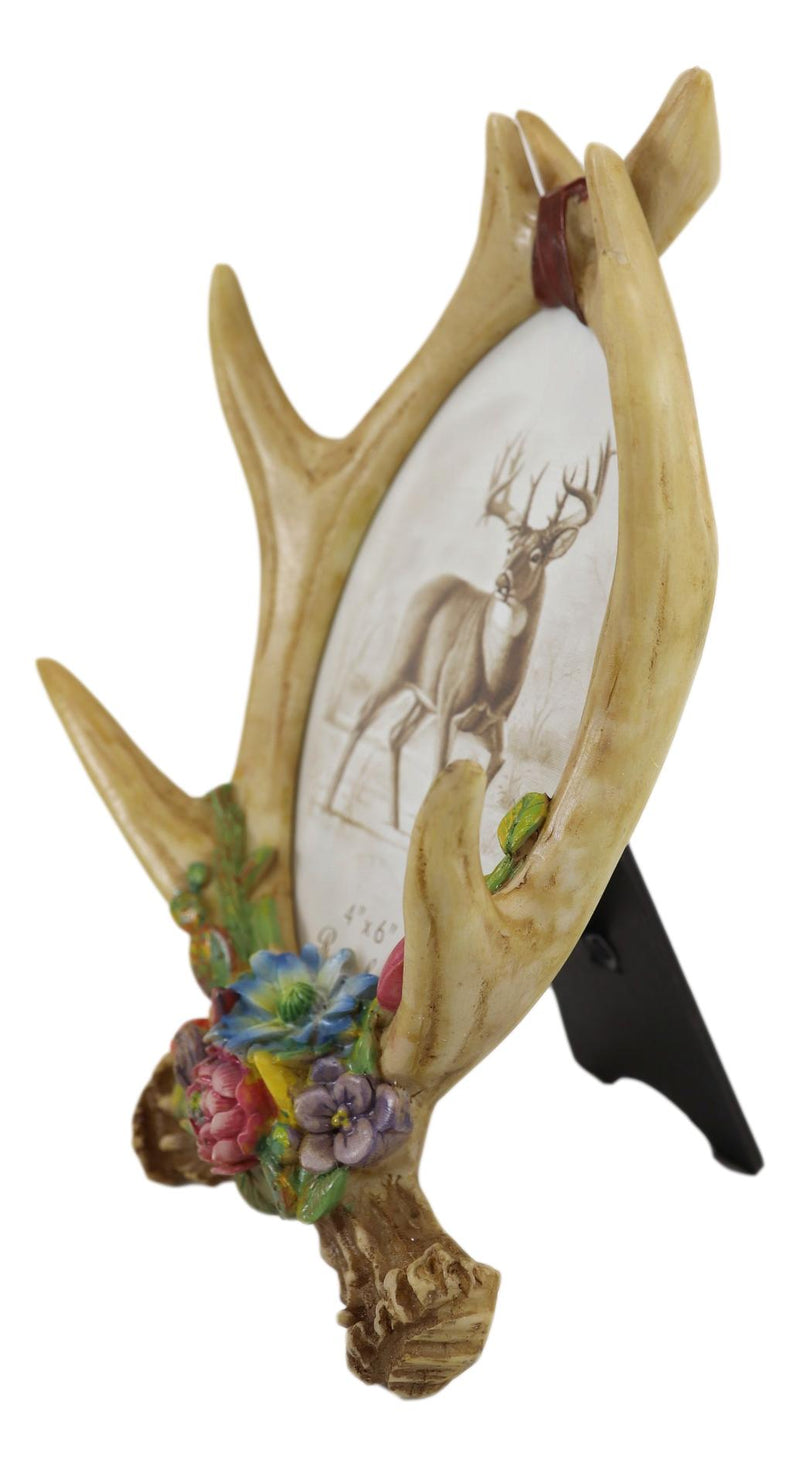 Rustic Intertwined Stag Deer Antlers Desktop Or Wall Picture Frame 4"X6" Photo