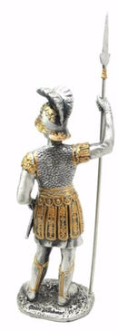 Pewter Medieval Knight Halberdier With Spear Guard Figurine Statue 4.25"H