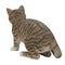 Ebros Lifelike Pawing Grey Tabby Cat Statue 13.75"Long With Glass Eyes Hand Painted Realistic Feline Cat Figurine