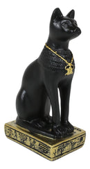 Ebros Egyptian Goddess Of Home Protection Bastet Cat With Scarab Necklace Figurine 3"H