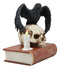 Ebros Raven Crow Perching On Skull with Ancient Book Jewelry Trinket Box 8.5"H
