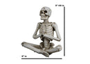 Ebros Set of 3 Whimsical Namaste Meditating Yoga Skeletons Trio Figurines 5.5" Tall
