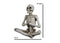 Ebros Set of 3 Whimsical Namaste Meditating Yoga Skeletons Trio Figurines 5.5" Tall