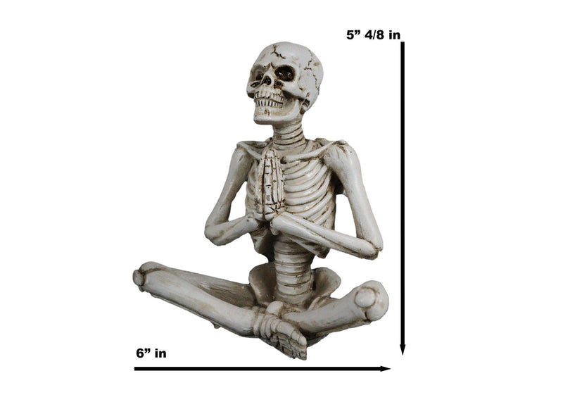 Ebros Set of 3 Whimsical Namaste Meditating Yoga Skeletons Trio Figurines 5.5" Tall
