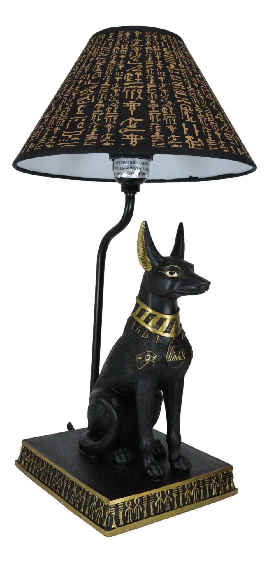 Black Gold Egyptian God Of Afterlife Death And Mummies Anubis Table Lamp Statue