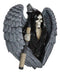 Gothic Grim Reaper Skeleton with Angel Wings Holding Scythe Heart Wall Decor