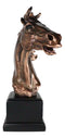 Western Wildlife Running Horse Stallion Head Bust Figurine With Trophy Base