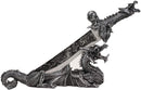 Ebros Gift Obsidian Athame Dragon Blade Letter Opener with Drake Base Stand Set
