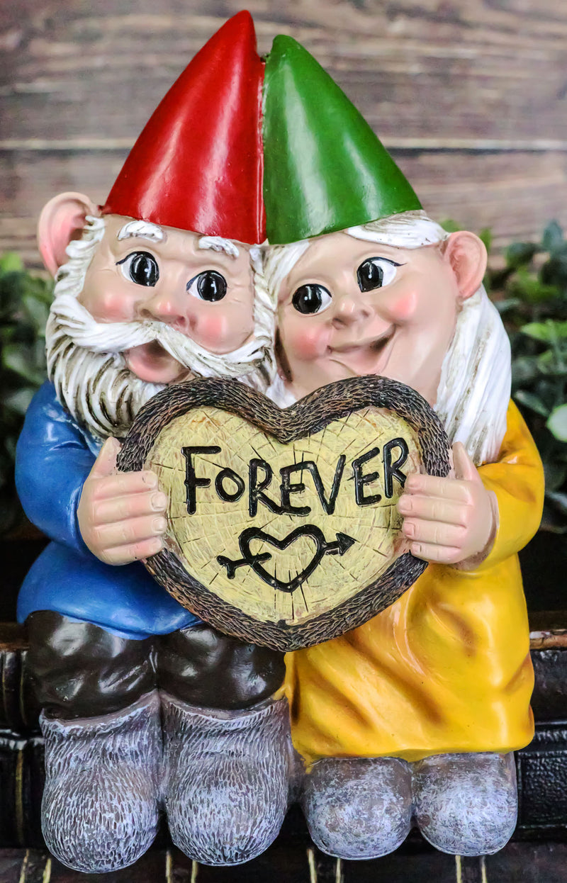 Adorable Mr And Mrs Gnome Couple With Heart Sign Forever Lovestruck Shelf Sitter