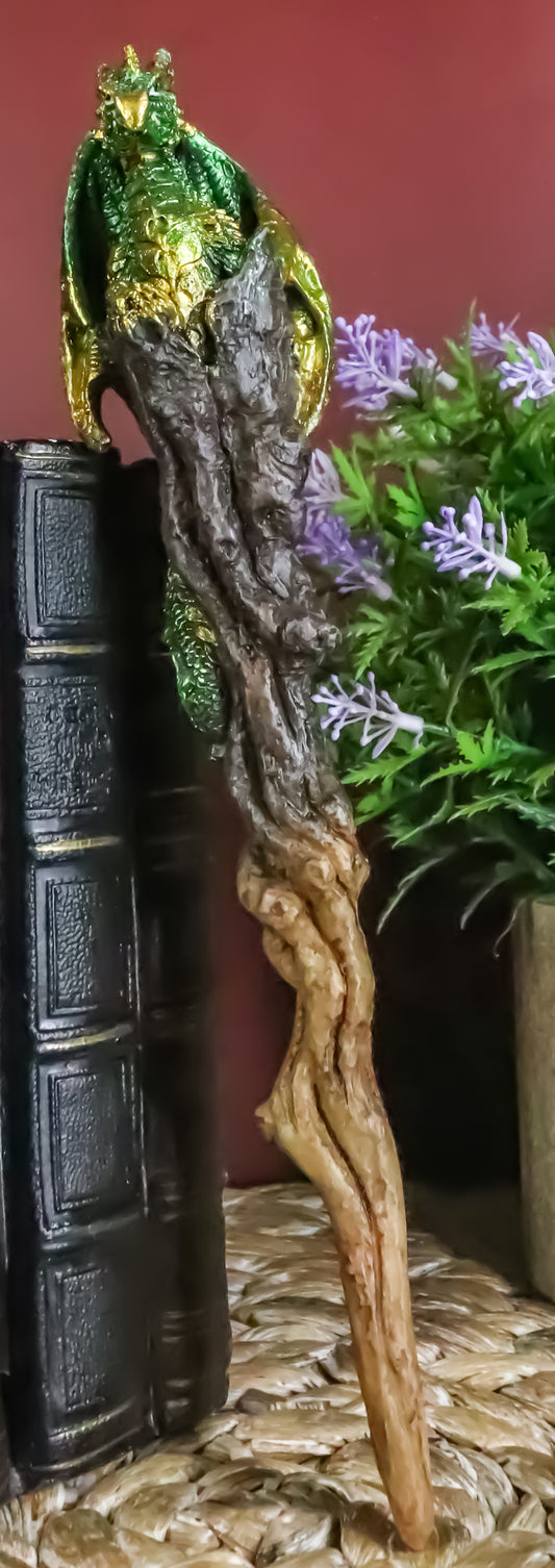 Ebros Aragon Green Dragon Cosplay Wand 9.5" Tall Accessory Fantasy Decor - Ebros Gift