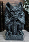 Ebros Stoic Warrior Notre Dame Gargoyle Holding Gothic Bat Sword Figurine 6.5"H