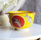 Red Flying Crane With Red Moon Ramen Noodles Soup Large 6"D Bowl With Chopsticks