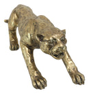 34"L Large Wild Animal Crouching Panther Leopard Gold Finish Collectible Statue