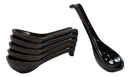 Ebros Japanese Modern Porcelain Soup Spoons With Ladle Hook Pack Of 6 (Black)
