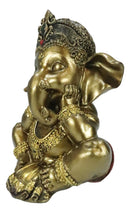 Vastu Hindu Elephant God Baby Ganesha Ganapati With Hands On Cheek Figurine