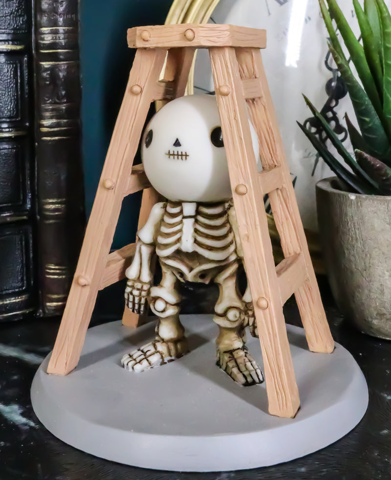 Unfortunate Lucky The Skeleton Pinched And Stuck Under A Ladder Figurine 4"H