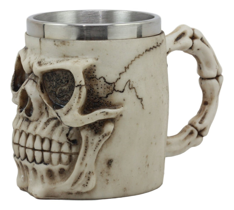 Ebros Mars Roswell Alien Skull Coffee Mug Zorg ET Skeleton Resin Drinking Cup With Stainless Steel Rim Interior