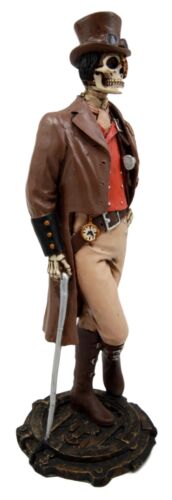 Steampunk Skeleton Costume Gentleman Figurine 8.75"H Detective Inspector Gadget