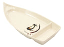 Pack Of 6 Zen Swirl Eggplant Omakase Sushi Boat Plates W/ Sauce Compartment 10"L