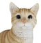 Lifelike Sitting Orange Tabby Cat Statue 12"Tall With Glass Eyes Animal Decor