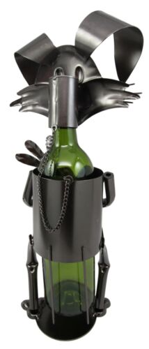 Ebros Whimsical Bunny Rabbit Holding Giant Carrot Metal Wine Bottle Holder Caddy