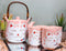 Maneki Neko Lucky Beckoning Cat Matte Pink 20oz Ceramic Tea Pot and Cups Set