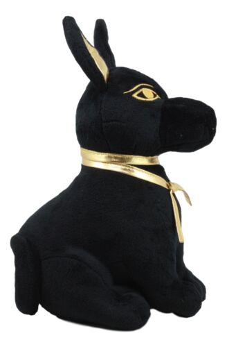 Ebros Black & Gold Egyptian Anubis Dog Soft Plush Toy God Of Afterlife Jackal