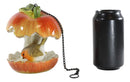 Ebros Red Apple Fruit With Perching Finch Bird Feeder With Hanging Chains Figurine