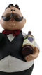 Ebros Gift Whimsical Hand Painted Novelty Corkscrew Wine Bottle Cork Opener Party Hosting Beverage Accessory Home And Kitchen Decor Organizer (Fat Butler Waiter)