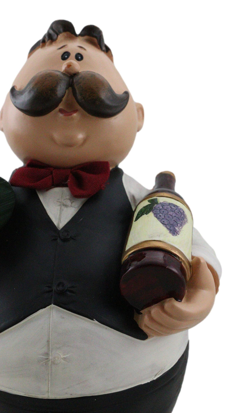 Ebros Gift Whimsical Hand Painted Novelty Corkscrew Wine Bottle Cork Opener Party Hosting Beverage Accessory Home And Kitchen Decor Organizer (Fat Butler Waiter)