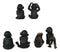 Ebros Whimsical Monkey See Monkey Do Set of 6 Chimpanzee Multi Pose Figurines