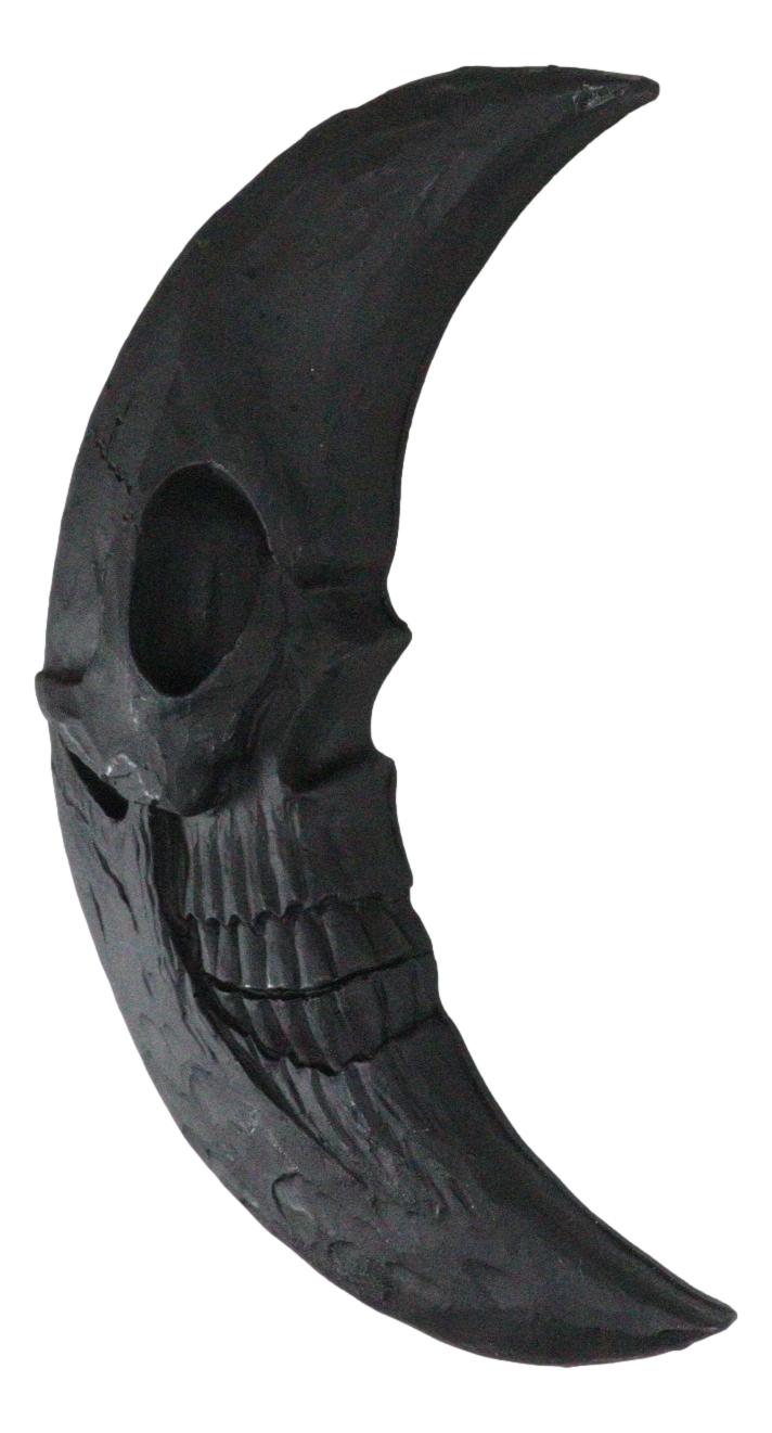Wicca Occult Black Crescent Moon Skull Gothic Lunar Goddess Small Hand Mirror