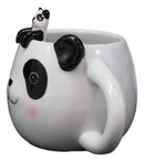 Ebros Whimsical China Giant Panda Ceramic Coffee Mug Cup With Spoon Set 16oz