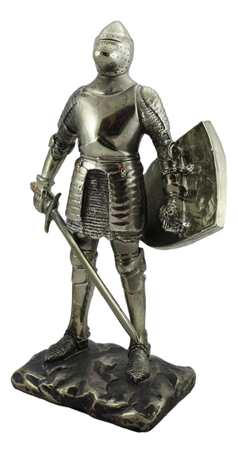 Ebros Holy Roman Empire Crusader Knight with Sword and Shield 7" Tall Figurine