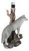 Denizen Of Twilight Lone Gray Wolf Table Desktop Lamp With Forest Shade Decor