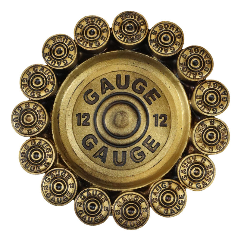 Rustic Western Shotgun 12 Gauge Bullet Shells Round Cigarette Ashtray Figurine