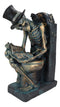 Constipated Skeleton With Raven On Graveyard Toilet Bowl Reading Book Figurine