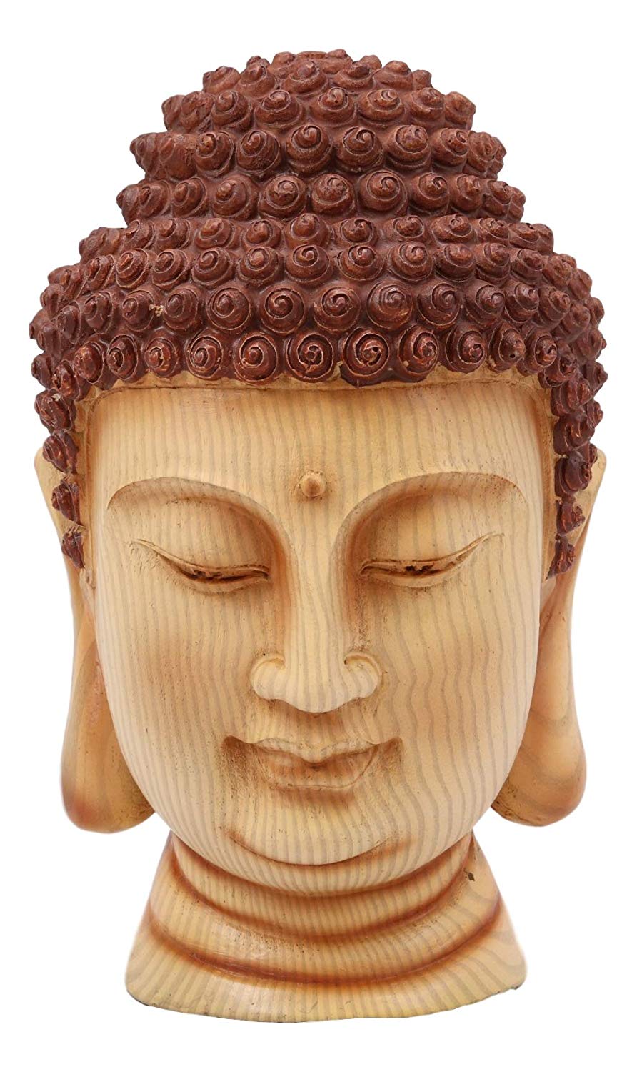 Ebros Feng Shui Shakyamuni Buddha Gautama Head with Ushnisha Statue 9" H