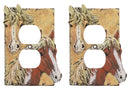 Rustic Western Chestnut Palomino Horses Duplex Outlet Receptacle Cover Set Of 2