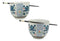 Japanese Design Ceramic Indigo Blossoms Ramen Noodles Bowl & Chopsticks Set of 2