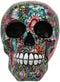Ebros Day Of The Dead Color Beads And Floral Tattoo Sugar Cranium Skull Statue